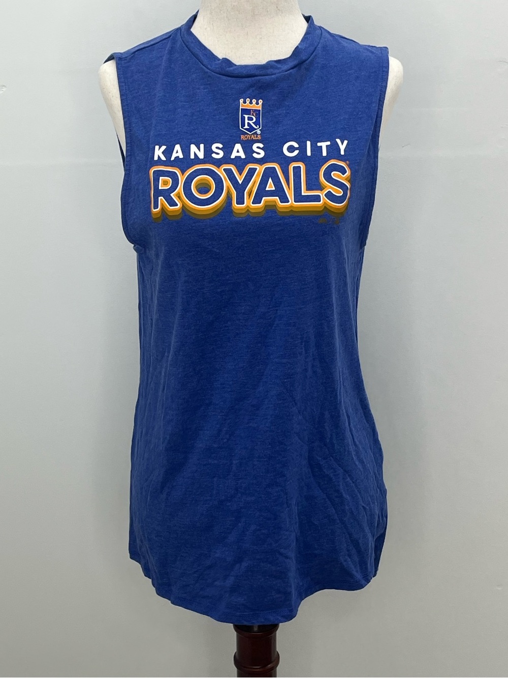 Majestic Kansas City Royals MLB Womens Blue Sleeveless Tank Top Shirt Medium